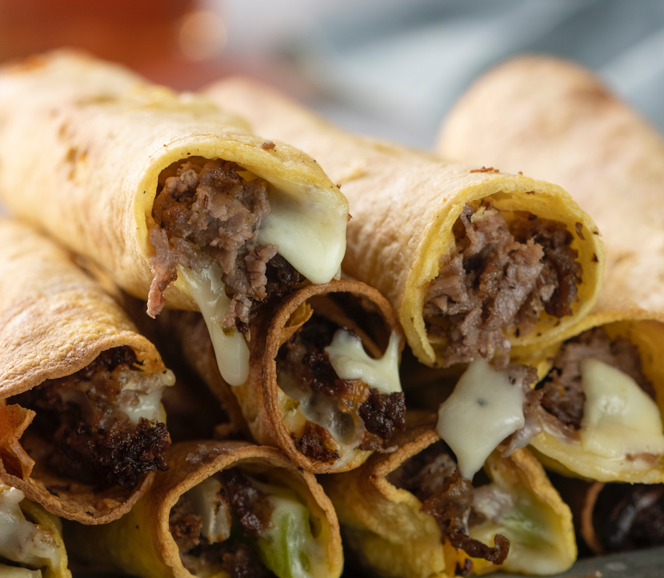 Air Fryer Cheese Steak Taquitos